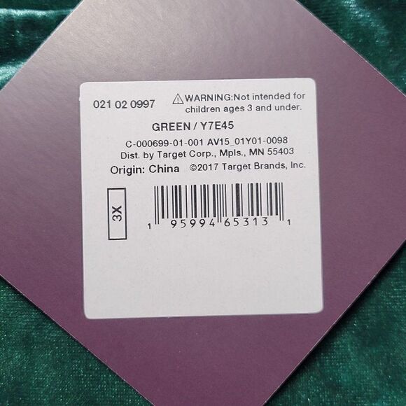 Ava & Viv Green Velvet Cropped Top Sz 3X - Picture 6 of 7